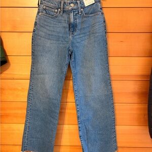 J.Crew Slim Wide Leg Jeans – Size 23P – NWT – Light Wash – Raw Hem